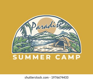 Summer Vintage Outdoor Adventure Illustration