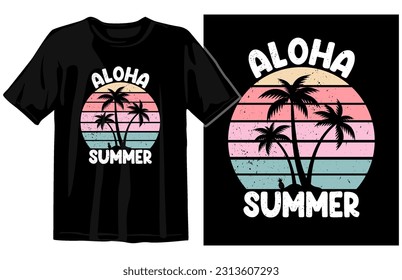 Summer vintage t shirt design, Summer Tee design vector, Summer Beach Vacation T Shirts, Summer Surfing T Shirt