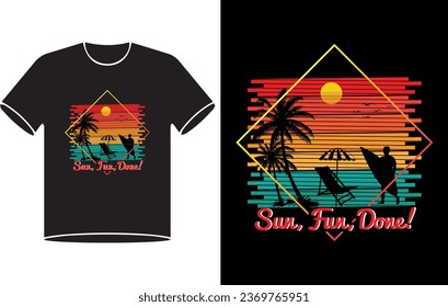 Summer vintage t shirt design, Summer Tee design vector, Summer Beach Vacation T Shirts, Summer Surfing T Shirt.