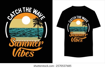 Summer vintage t shirt design, Summer vector, Summer Beach Vacation T Shirts, Summer Surfing T Shirt.