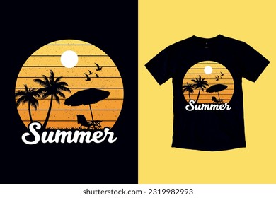 Summer Vintage Trendy T-Shirt Design	