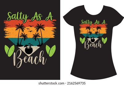 Summer Vintage T-shirt Design. Beach Sunshine T Shirt Design. Funny Gift T-shirt Design.