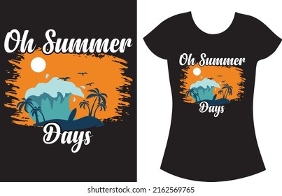 Summer Vintage T-shirt Design. Beach Sunshine T Shirt Design. Funny Gift T-shirt Design.