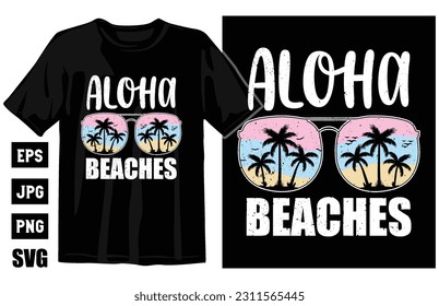 Summer vintage T-shirt design bundle, Beach t-shirt vector set, surfing t-shirt bundle