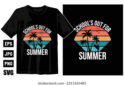 Summer vintage T-shirt design bundle, Beach t-shirt vector set, surfing t-shirt bundle