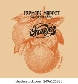 summer vintage t-shirt design, Oranges slogan typography print design, Oranges fruit graphics, women's graphic tee artwork for food fashion mood, college varsity text slogan text Limon cello, fruit 