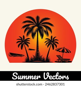 Summer vintage t-shirt design style illustration.