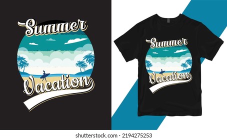 Summer Vintage T-shirt Design. T-shirt Vector Template, Print Template, typography quotes, illustration, vector T-shirt,