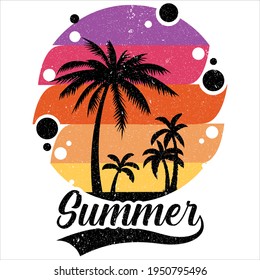 Summer Vintage Typography T Shirt