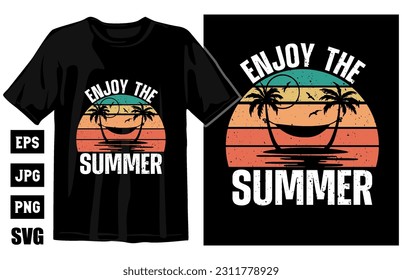 Summer vintage vector t-shirt design, surfing t-shirt vector illustration, summer sunset tshirt, surf and beach. vintage beach print
