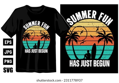 Summer vintage vector t-shirt design, surfing t-shirt vector illustration, summer sunset tshirt, surf and beach. vintage beach print