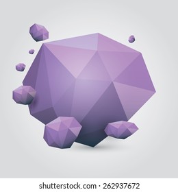 summer violet Conceptual polygonal geometric speech bubble. Abstract vector Illustration, low poly style paper. Stylized design element. Background design for banner, poster, flyer, cover, brochure.