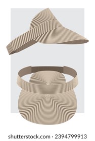 Summer visor made of cotton harness. Vector illustration