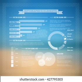 Summer visualization infographic with graphs and charts and other elements