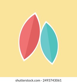 Summer water ski beach element isolated design vector illustration.