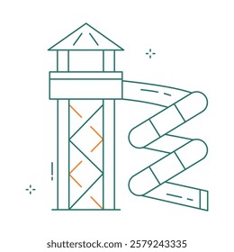 Summer Water Slide Vector Icon Design