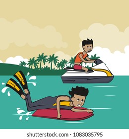 Summer water sport concept