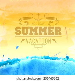 Summer watercolor background