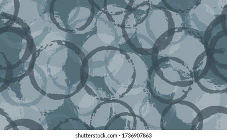 Summer watercolor circles geometry fabric print. Circular blot overlapping elements vector seamless pattern. Paint texture circles geometry fabric print.