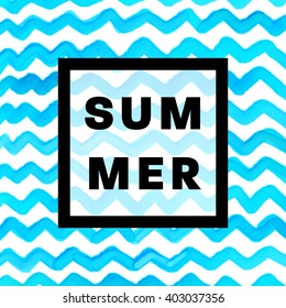 Summer Watercolor Design. Aquarelle Style.