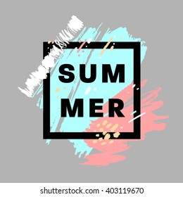 Summer Watercolor Design. Aquarelle Style.