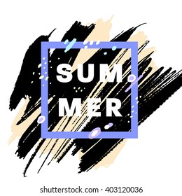 Summer Watercolor Design. Aquarelle Style.