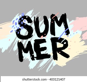 Summer Watercolor Design. Aquarelle Style.