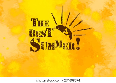 Summer watercolor postcards. Vector