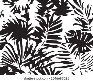 Motif harmonieux de feuilles de palmier tropical à l'aquarelle en été. Conception grunge à l'aquarelle pour cartes, webs, arrière-plans et produits naturels.