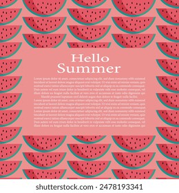 Summer watermelon banner background summer fruit 