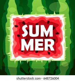 summer. watermelon. Cartoon vector background