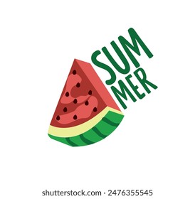 summer watermelon fresh white on background