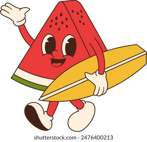 Summer Watermelon Fruit Character Illustration