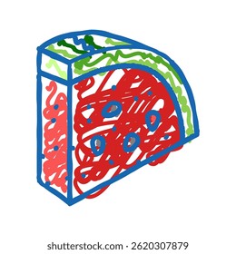 summer watermelon fruit doodle icon sketch vector. summer watermelon fruit sign. isolated symbol illustration