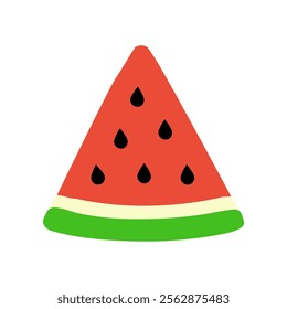 Summer watermelon. Holiday, summertime, vacation, relax, travel, outdoor, food, dessert concepts. Flat vector design isolated illustration.