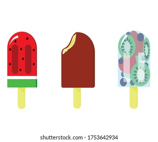 Summer watermelon ice cream popsicle ice cream popsicle