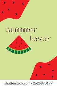 summer  with watermelon  mobile wallpaper ,background Creative concept of summer bright  Abstract Shapes Background for social media poster, banner, cover, card, story , summer sale