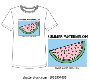 Summer watermelon modern art graphic design. Fresh Watermelon vector illustration. 