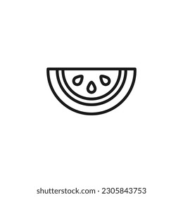 Summer watermelon outline icon, vector illustration in trendy style. Editable graphic resources for many purposes.