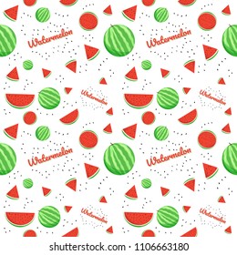 Summer watermelon pattern with white background