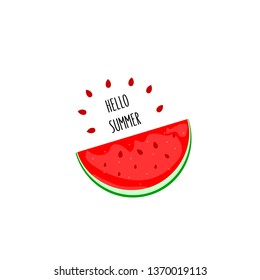 Summer Watermelon Slice, with bite taken off. Hello summer