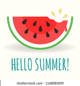 Summer Watermelon Slice Composition – Copy Space 