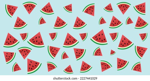 Summer watermelon slices with background vector