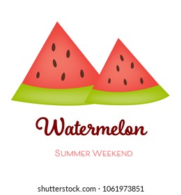 Summer Watermelon Slices on summer weekend.Illustration vector.Holidays concept.