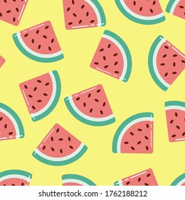 summer watermelon slide seamless pattern