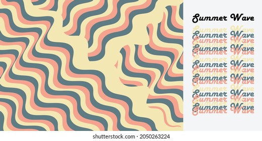 Summer Wave, Abstract shapes and line in pastel colors. Neutral background in minimalist style. Contemporary vector Illustration