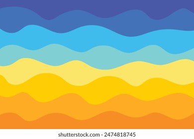 Summer wave background. Sea and beach concept. Vector illustration
