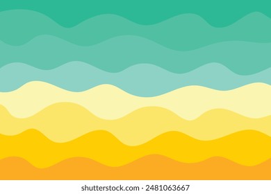 Hintergrund der Sommerwelle. Meer und Strand Konzept. Vektorillustration