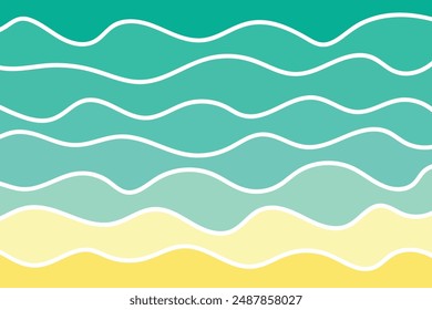 Summer wave background. Sea and beach concept. Vector illustration