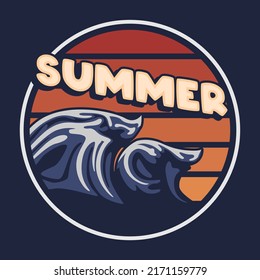 ilustración vectorial de onda de verano 